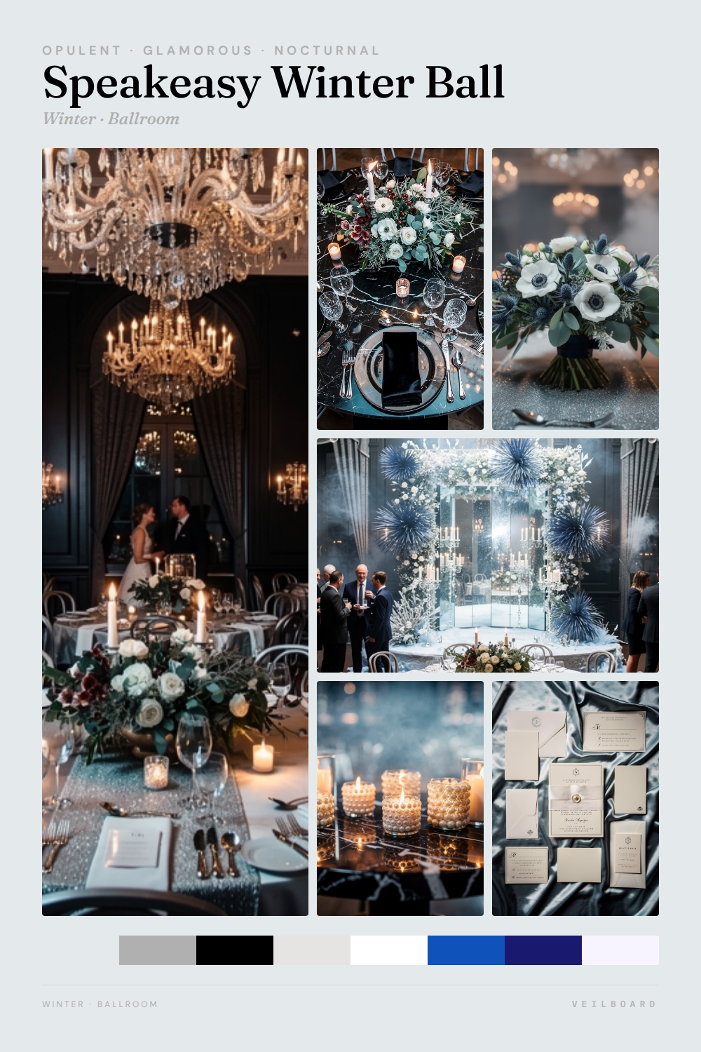 Speakeasy Winter Ball moodboard