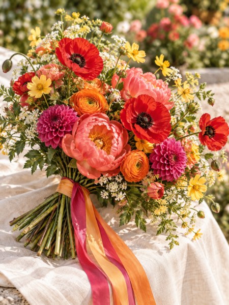 A bright garden bouquet