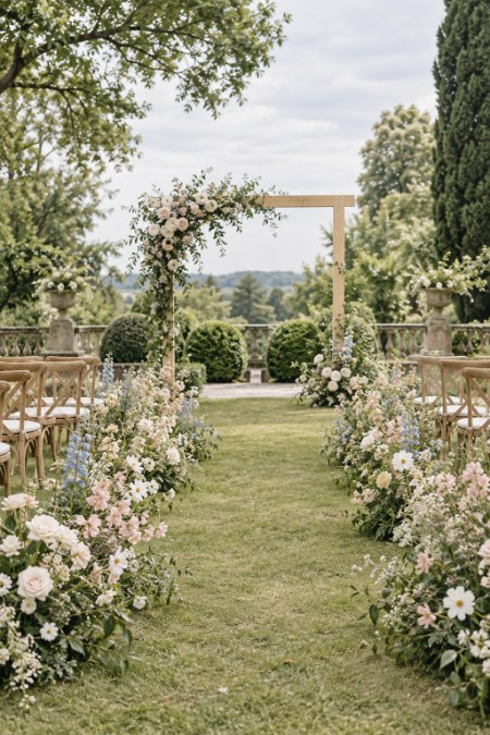 An airy garden wedding ceremony