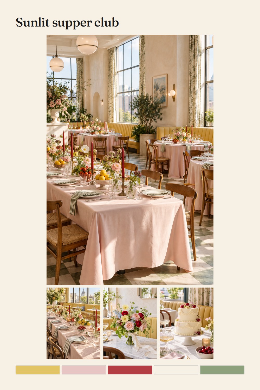 Sunlit supper club moodboard
