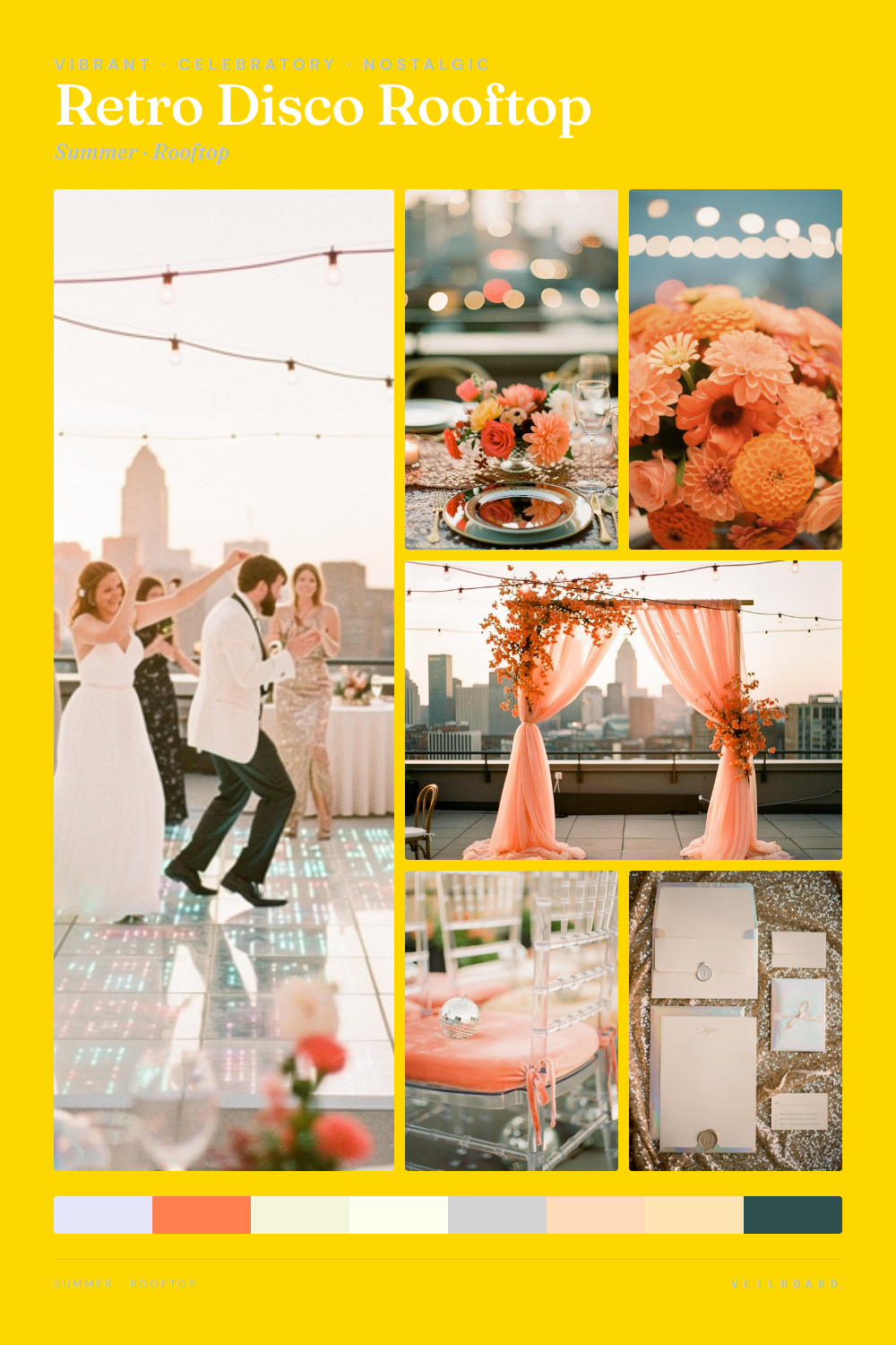 Retro Disco Rooftop moodboard