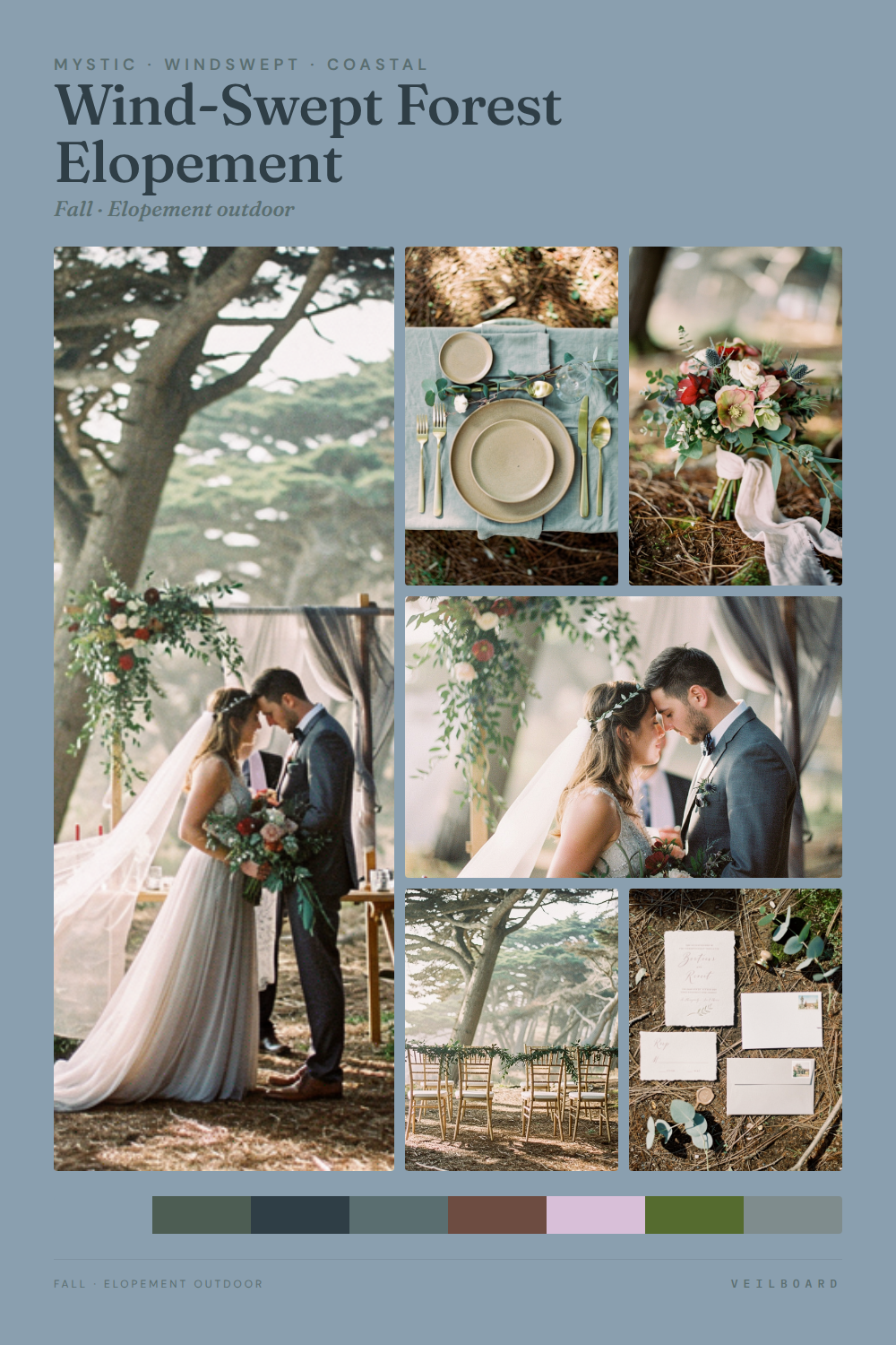 Wind-Swept Forest Elopement moodboard